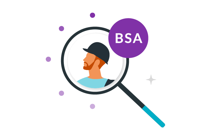 Magnifying Glass Spotlighting BSA for subcontractors