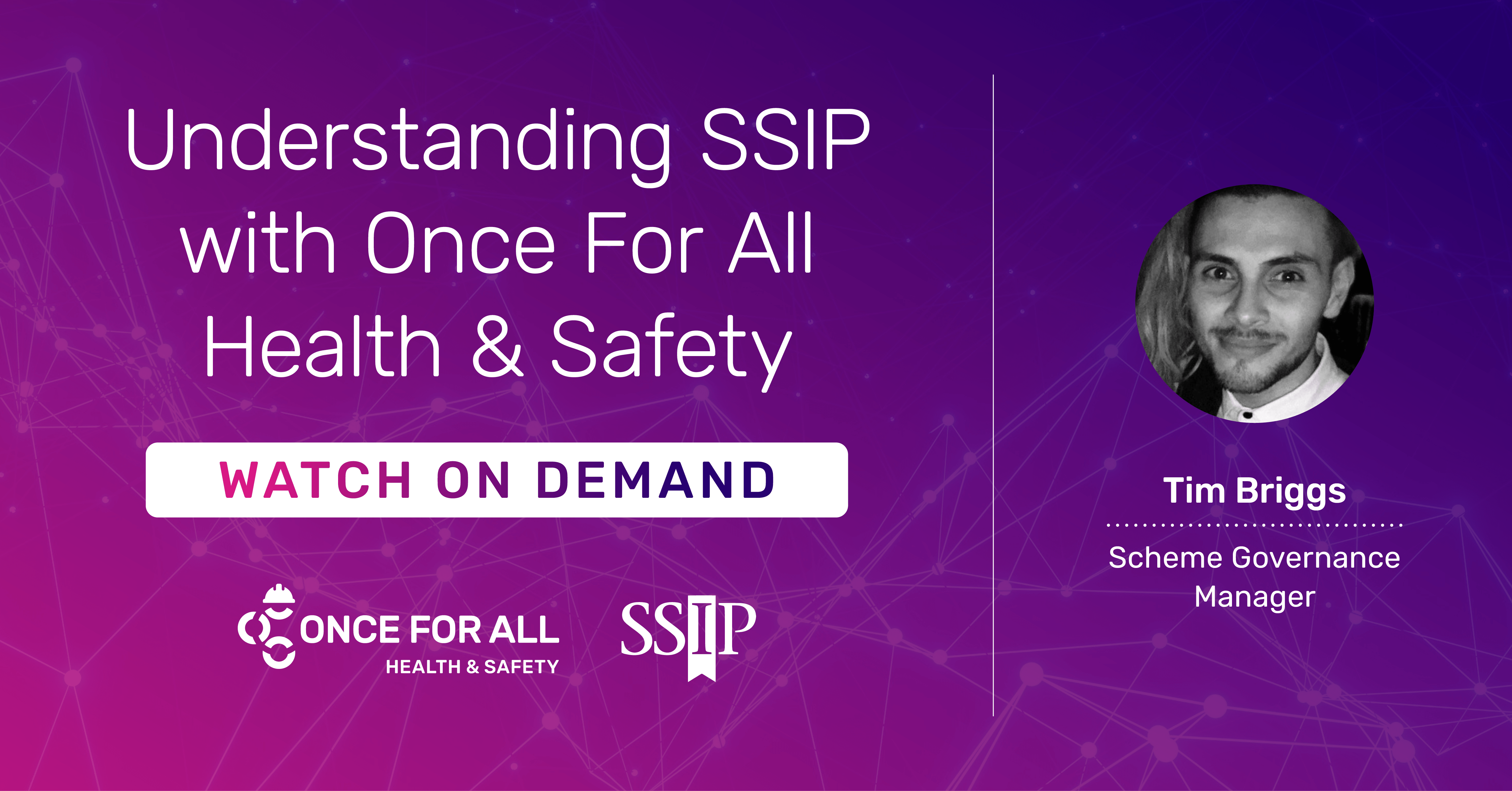 Promotional graphic for a health and safety webinar titled 