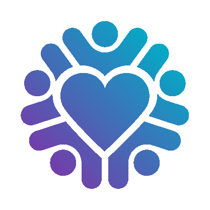 Colorful graphic of interconnected figures forming a heart shape, symbolising community, success, and support.